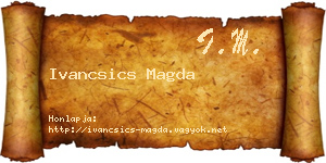 Ivancsics Magda névjegykártya